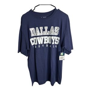 NFL Dallas Cowboys Navy Blue with Silver Short Sleeve Tee Size M NWT Unisex